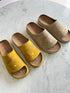 Kitty Print Open Toe Slide On